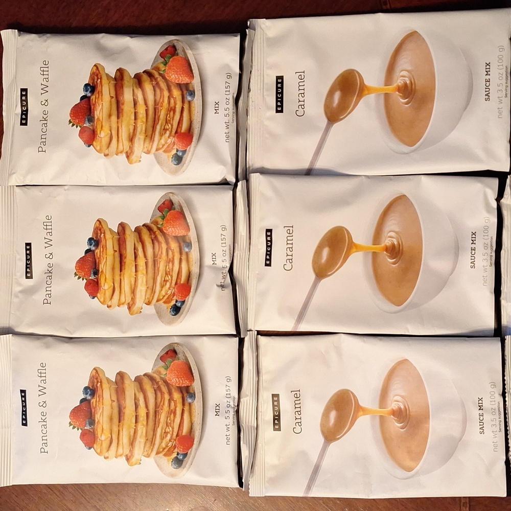 Epicure Bundle - Pancake & Waffle and Caramel Sauce Mix - NWT